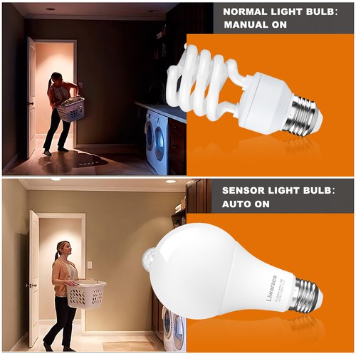 E26/E27 Motion-Activated Bulbs - 15W (150W Equivalent) 1-5PCS Auto Dusk-Dawn USA - Picture 6 of 11