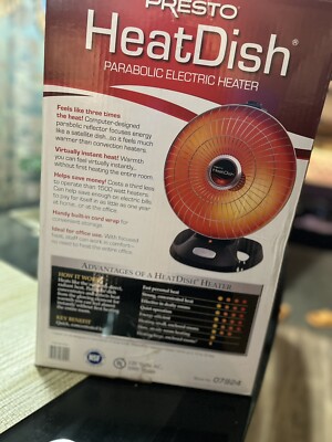 Parabolic Electric Heater Presto Heat Dish 07926 Presto Heat