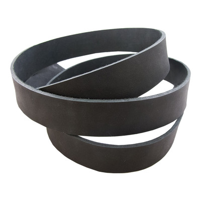 Hermann Oak Black Drum-dyed Veg Tan Leather Belt Blank Strip