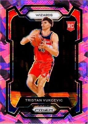 Tristan Vukcevic 2023-24 Prizm Pink Cracked Rookie Card #126 - Wizards