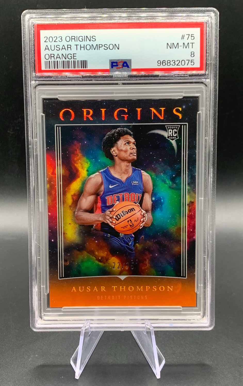 2023-24 Ausar Thompson RC /75 Panini Origins Rookie Orange #75 PSA 8 | Pistons