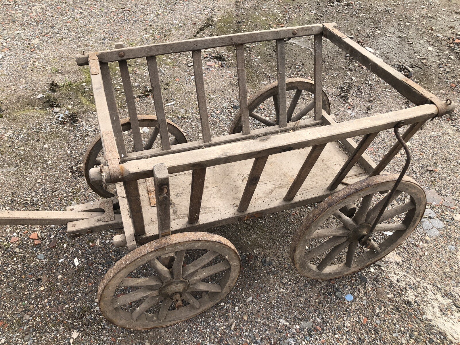Antique Wooden Hand Cart eBay