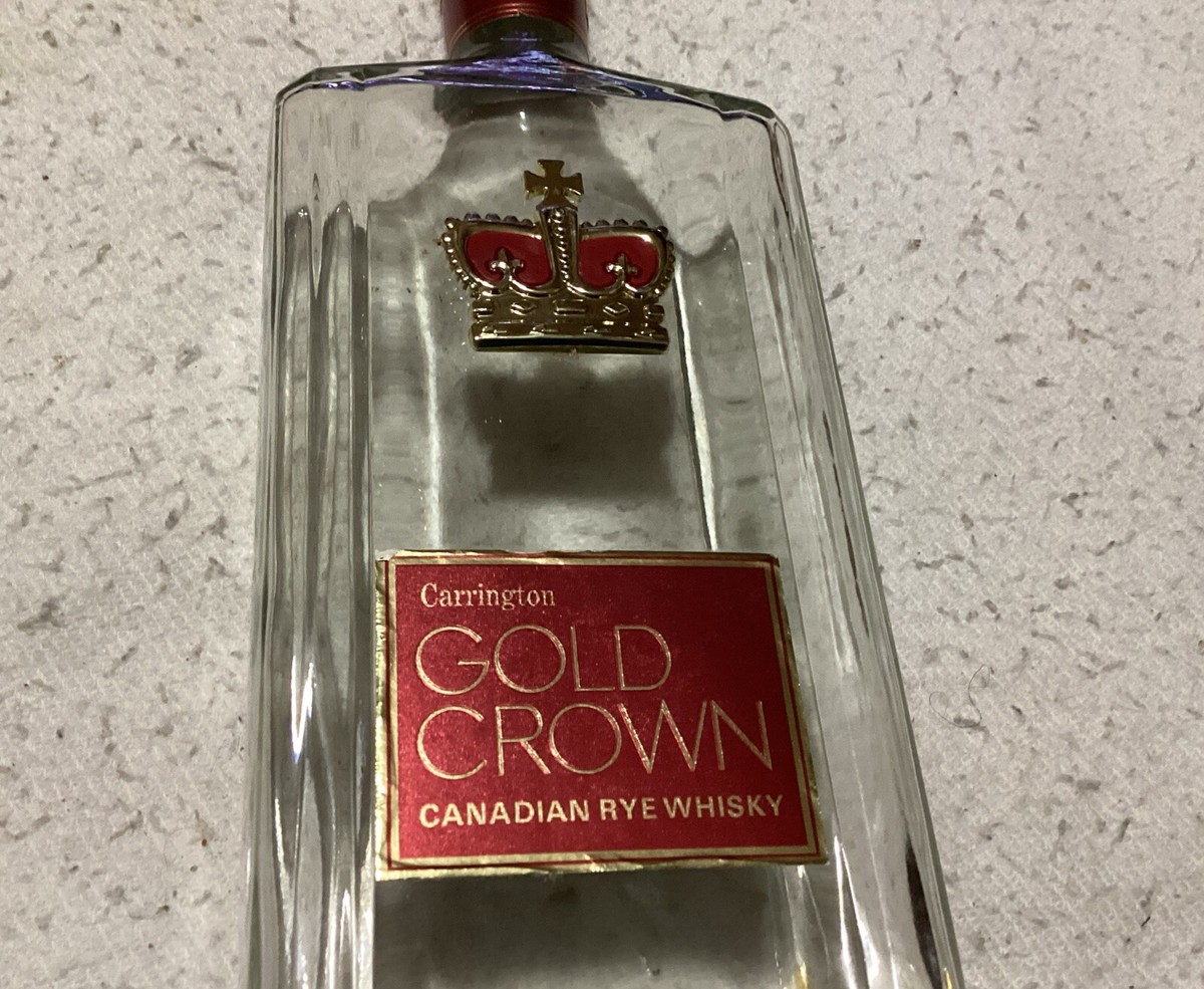 1968 Carrington Gold Crown Canadian Rye Whisky Bottle Empty Great