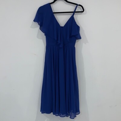 dress the population claudia Dress the Population Sapphire Claudia Ruffle Fit and Flat Midi Dress size XS