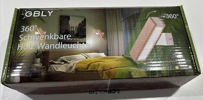 NEU - 360 Grad Schwenkbare Holz Wandleuchte LED - Von GBLY - Bild 1 von 4