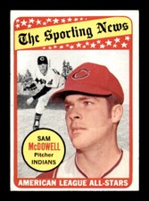 1969 Topps #435 Sam McDowell - Crease Free