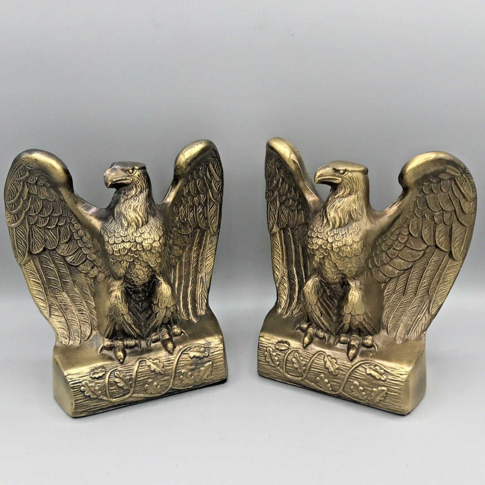 VTG Metal Eagle Bookends Set of 2 Park Sherman American Patriotic READ DETAILS