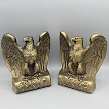VTG Metal Eagle Bookends Set of 2 Park Sherman American Patriotic READ DETAILS