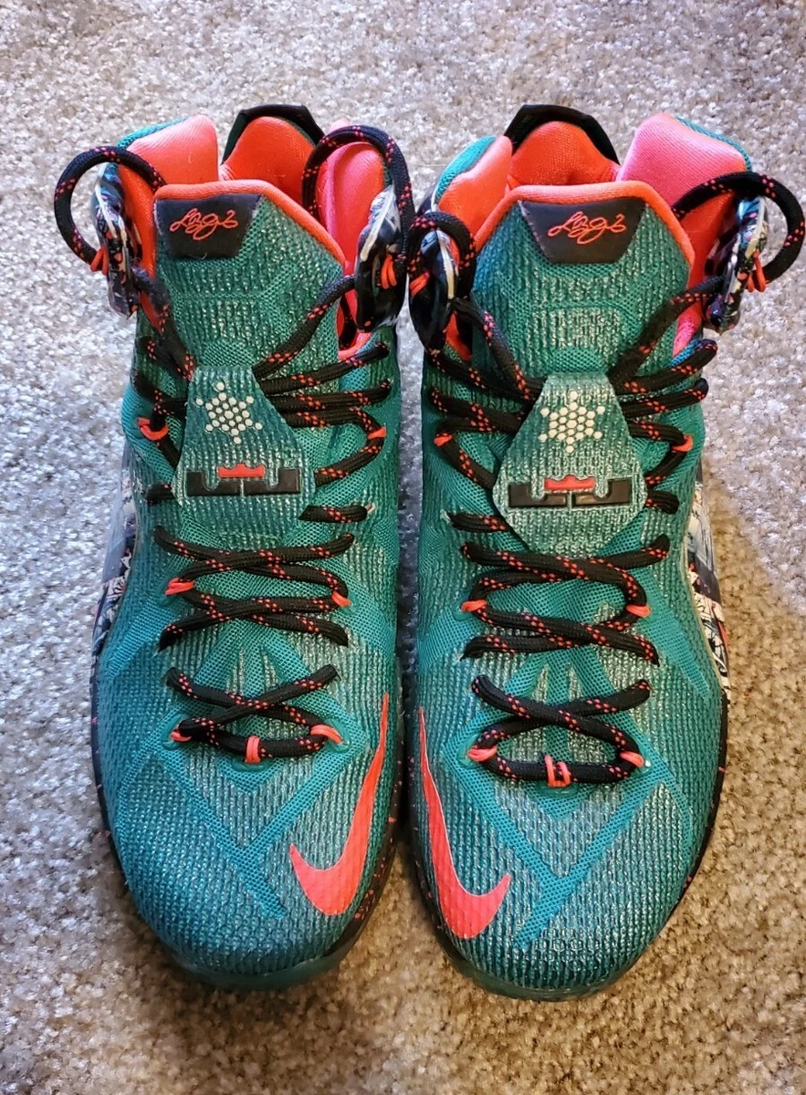 Nike LeBron 12 Xmas Akron Birch 2014 Size 8.5 Christmas eBay