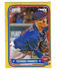 YOSHINOBU YAMAMOTO 2024 ONYX VINTAGE BASEBALL PROSPECT CARD GOLD BORDER /150