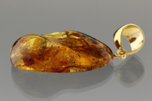 BRISTLETAIL & SPIDER Inclusions BALTIC AMBER Gold Plated Pendant 10.2g p160818-5 - Picture 4 of 6