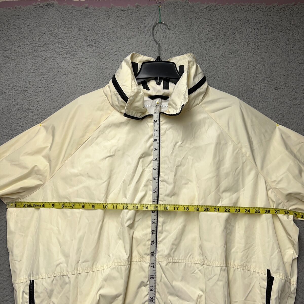 DKNY Sport Windbreaker Jacket Womens XL Cream Full Zip