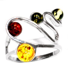 3.1g Authentic Baltic Amber 925 Sterling Silver Ring Jewelry N-A7446 s.7.5