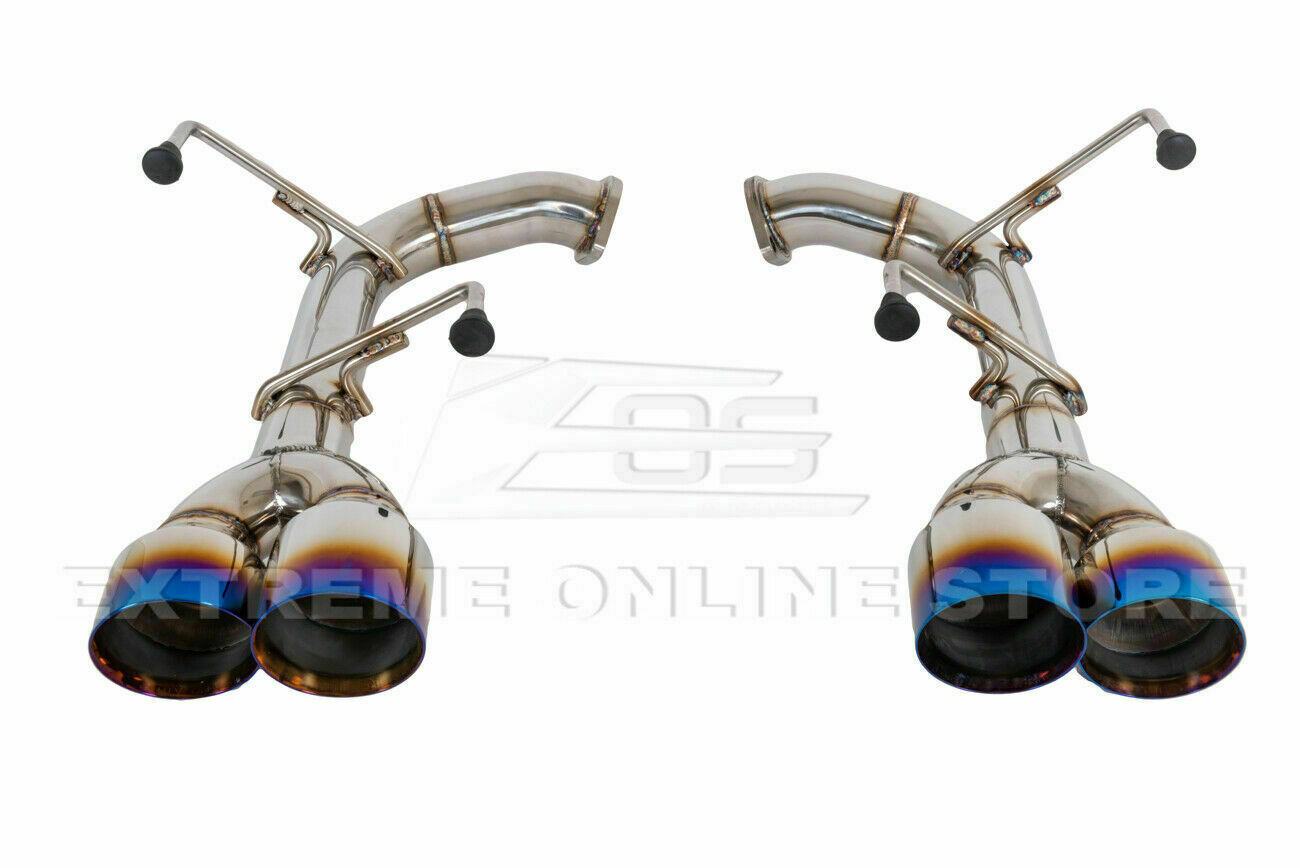 For 1521 Subaru WRX STi Quad Burnt Tips Exhaust Muffler Delete Axle
