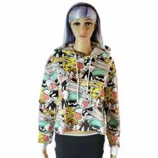 NWT LOONEY TUNES BUGS BUNNY TAZ TWEETY AUTHENTIC JUNIOR WOMENS HOODIE SWEATSHIRT