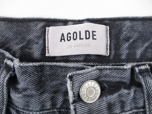 Agolde 90's Pinch Jeans Womens 25 Gray Button Straight Denim 57841 25x28 - Picture 7 of 10
