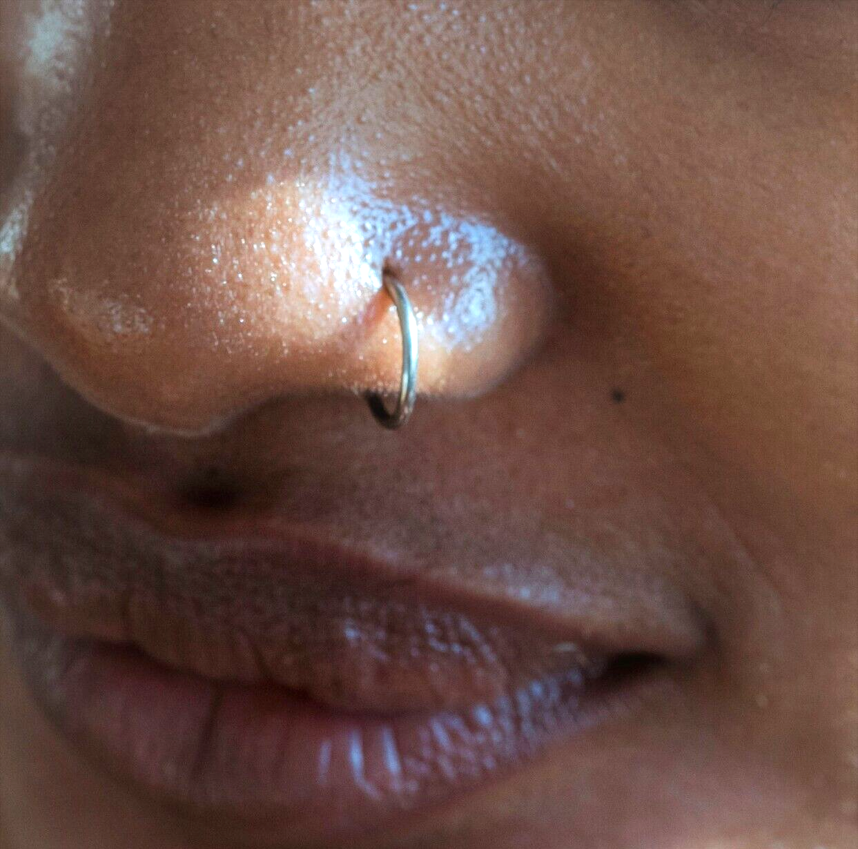 Nose Ring 925 Sterling Silver 8mm 18g (1mm) Hoop Septum Body Piercing Jewellery