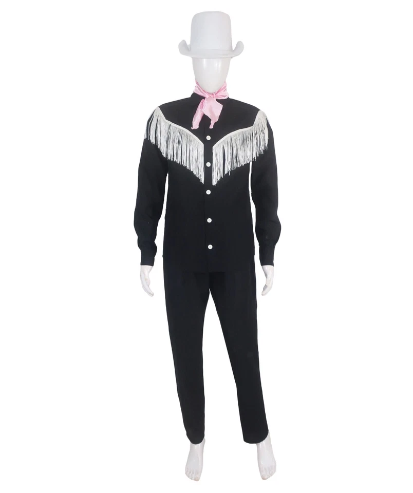 Disfraz de vaquero occidental blanco y negro HPO para hombre adulto película, HC-2026 Foto 2 de 4