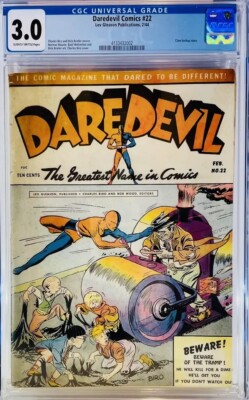  Daredevil Comics #22 CGC 3.0 1944 Scarce Golden Age Killer Tramp  Claw