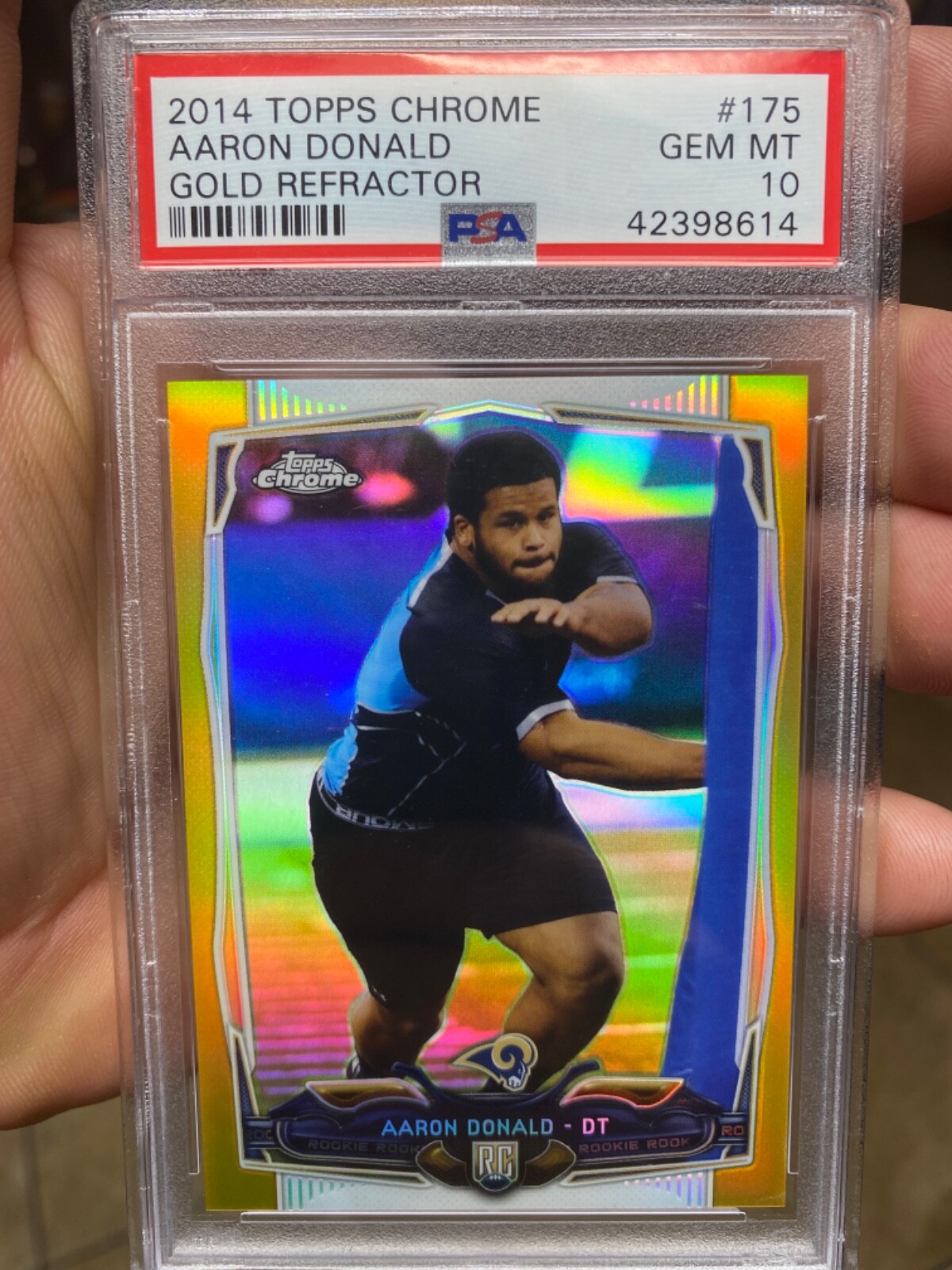 ~PSA 10 POP 5 GOLD REFRACTOR TOPPS CHROME AARON DONALD 2014 ROOKIE /50 HOT CARD
