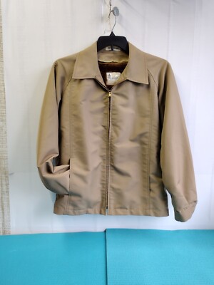 London Fog Men's Vintage Removable Faux Fur Lining Zip Up Jacket Tan Size  38R