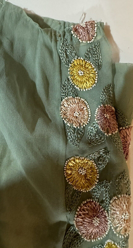 Vintage Rare Beaded Sheer Skirt 1800s Gorgeous Textile 21"x 21" Edwardian Era - Picture 20 of 23