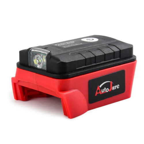 Battery Adapter for Milwaukee M-18 Battery USB Phone Charger Led Work Light 18V
