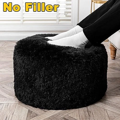  Pouf Ottoman Floor Pouf Cover Ottoman Foot Rest NO Filler 20x20x12 Inches  - Image 4 of 4