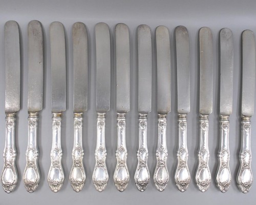 SHARON (1910) by 1847 ROGERS BROS Silverplate Blade 12 Dinner Knife Set 10" - Picture 2 of 10