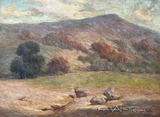 1930s CaLiFoRnia Landscape Painting by Listed POST IMPRESSIONIST Edwin Dawes
