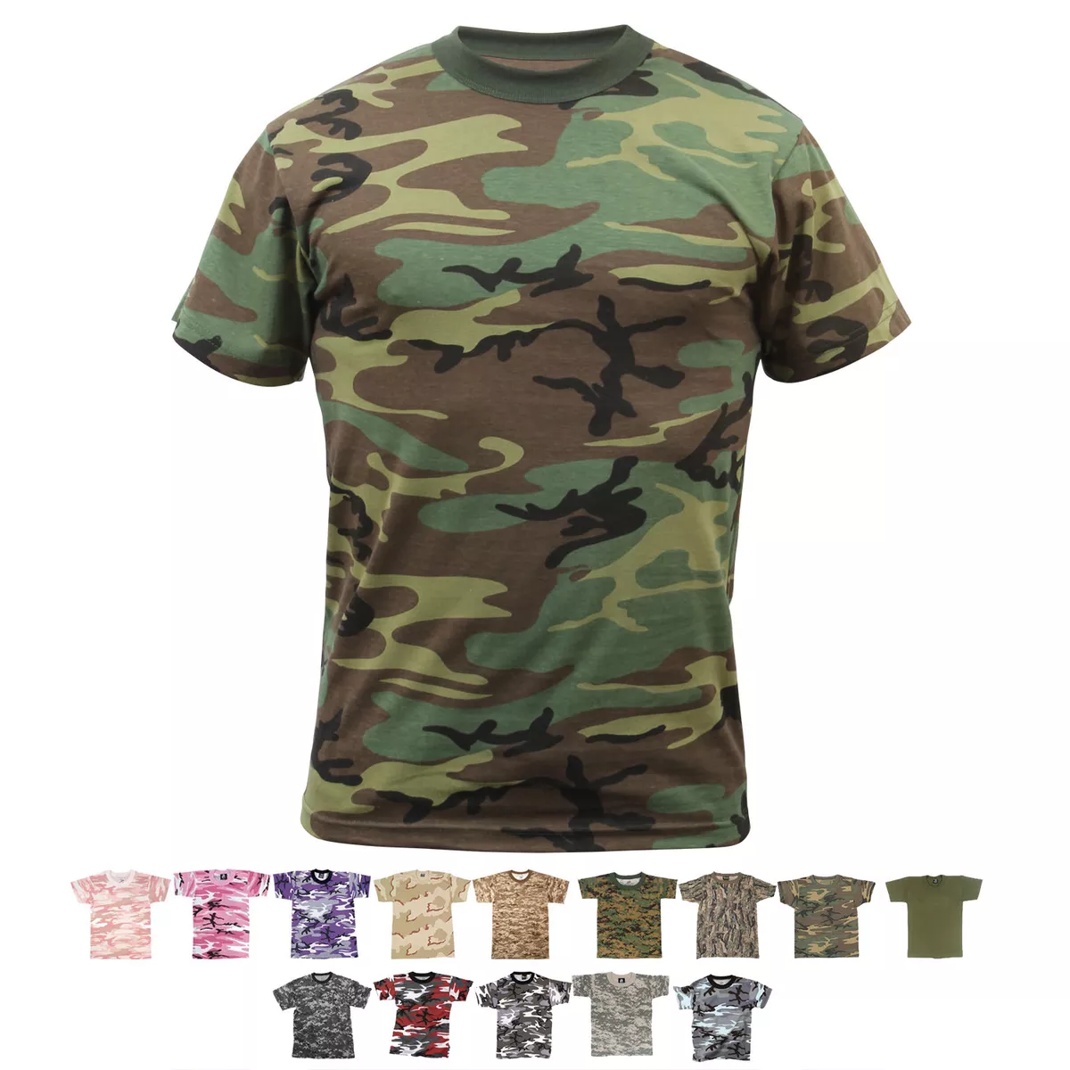 Rothco Kids Camo T-Shirt Short Sleeve Tee Army Children Tactical Top Cool  Tee