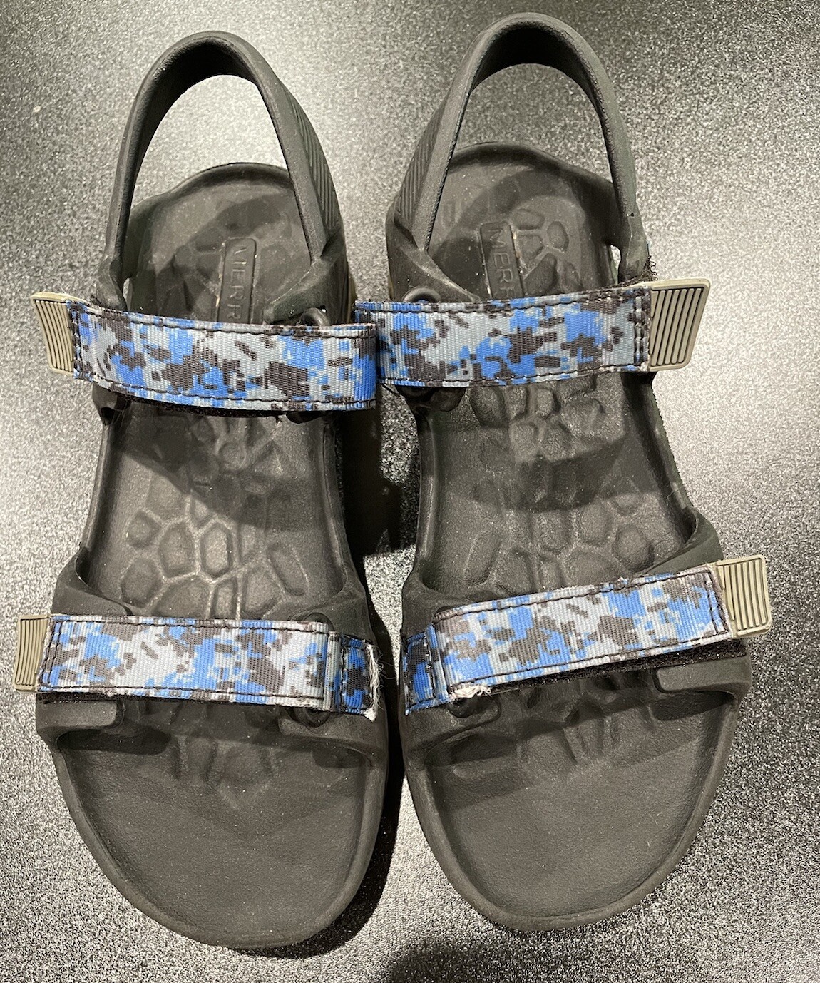 Sandali merrell ragazzi taglia 3 hydro drift blu neri mimetici. Gioventù