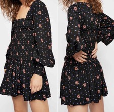Free People Two Faces Mini Dress Black Size Small