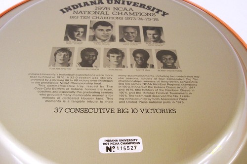 1976 INDIANA UNIVERSITY NCAA NATIONAL CHAMPION COCA COLA TRAY NOS - Picture 10 of 12