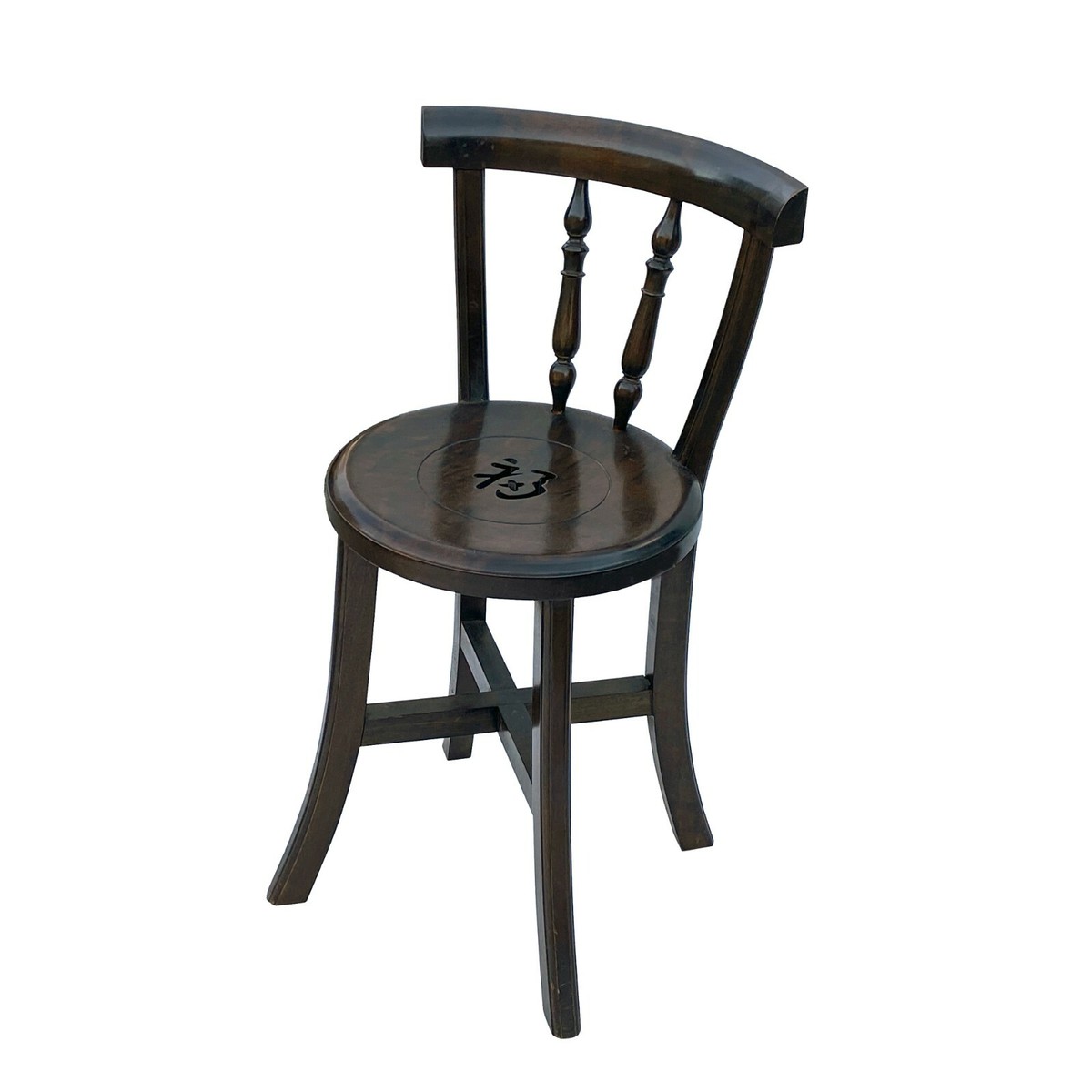 Chinese Handmade Round Brown Stain Fok Side Chair w Back cs5983 Chinese Handmade Round Brown Stain Fok Side Chair w Back cs5983