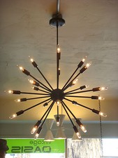 OIL RUBBED BRONZE ATOMIC SPUTNIK STARBURST LIGHT FIXTURE CHANDELIER PENDANT LAMP