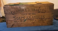 Antique Wooden Soap Box Crate Ogston & Tennant Aberdeen Soaps & Candles