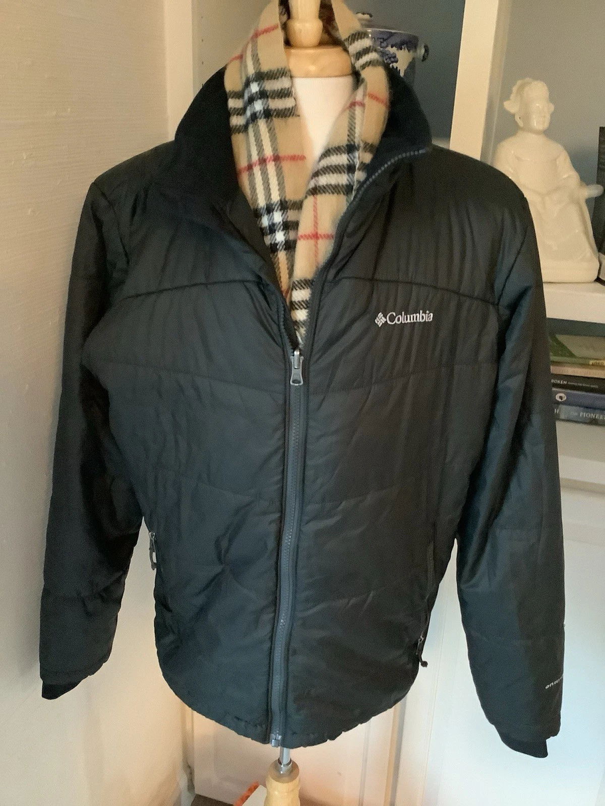 Columbia Jacket, Size Large Omni Heat, Black, Quilted, Zip, Insulated