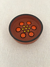 Hornsea Muramic Trinket Dish with red and orange circle design 1973 Please Read