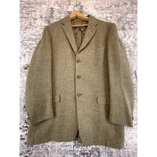 Vtg Harris Tweed Wool Blazer L XL Vernon Barleycorn Donegal Scotland Academia