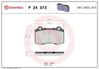 Bremsbelagsatz Scheibenbremse Prime Brembo P 24 073 FüR Ford DBW DAW Focus 1
