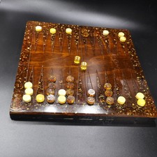 Made in USA Natural Baltic Amber Backgammon Board, Bamboo KIZIMA®