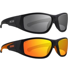2 Epoch 12 Sunglasses Black Frame Smoke Lens Black Orange  Orange Mirror Lens