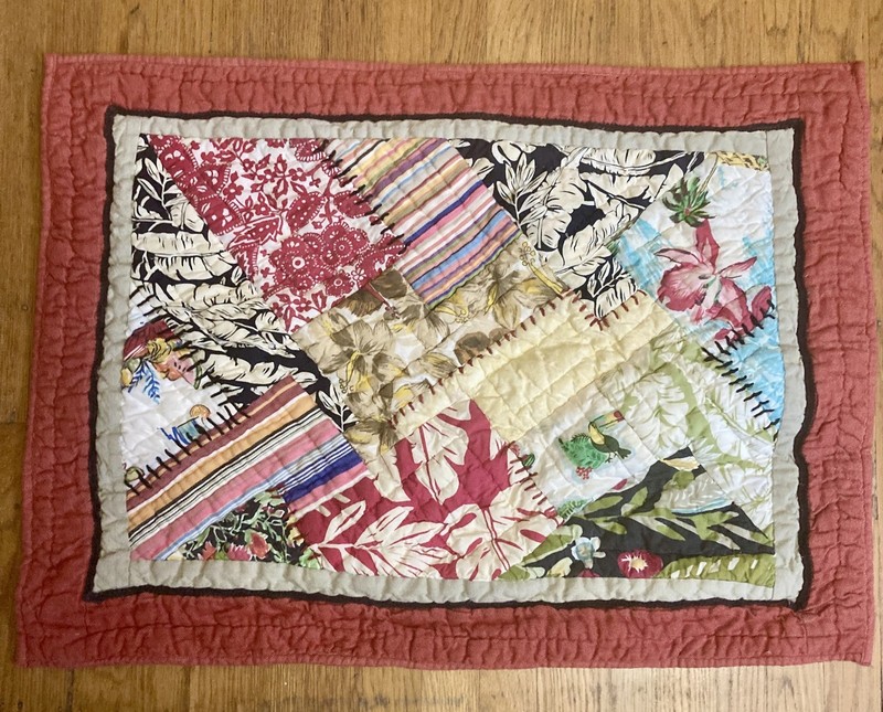 2 Pottery Barn Salsa Luau Hawaiian Quilted Patchwork STANDARD Pillow Shams