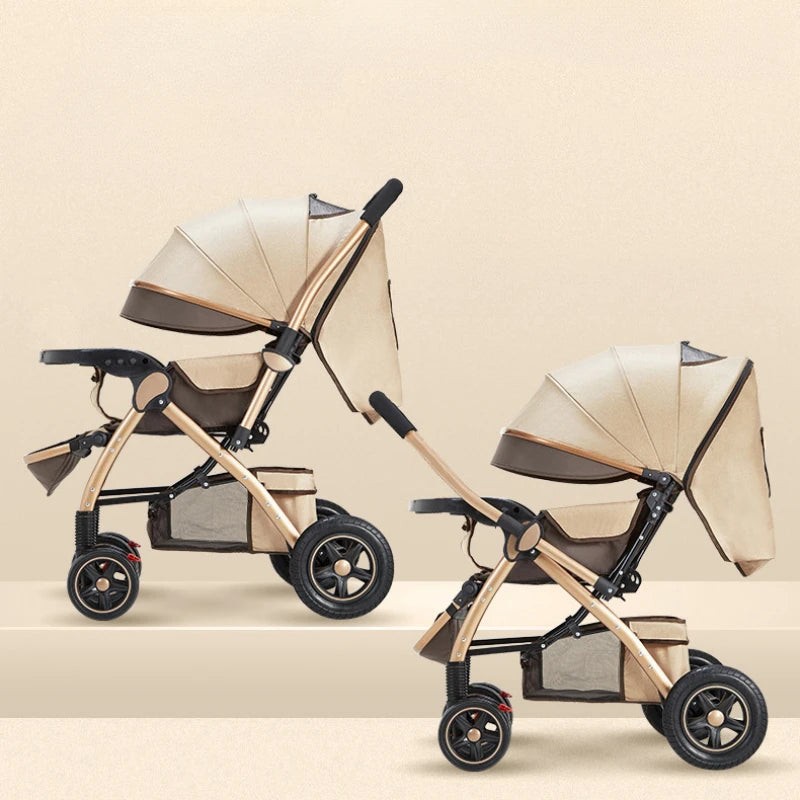 Four-wheel Strollers High Landscape Strollers, Baby Carriage Foldable Stroller