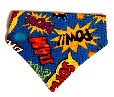 Over Collar Slide On Pet Dog Cat Bandana Scarf  SLAM POW! WOW!   X-SMALL