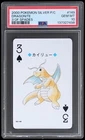 2000 Pokemon Silver Version Playing Cards Dragonite #149 PSA 10 3 Of Spades
