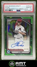 JD J.D. Dix PSA 10 2024 Bowman Draft 65/99 Chrome Prospect Auto Green Lava 9567