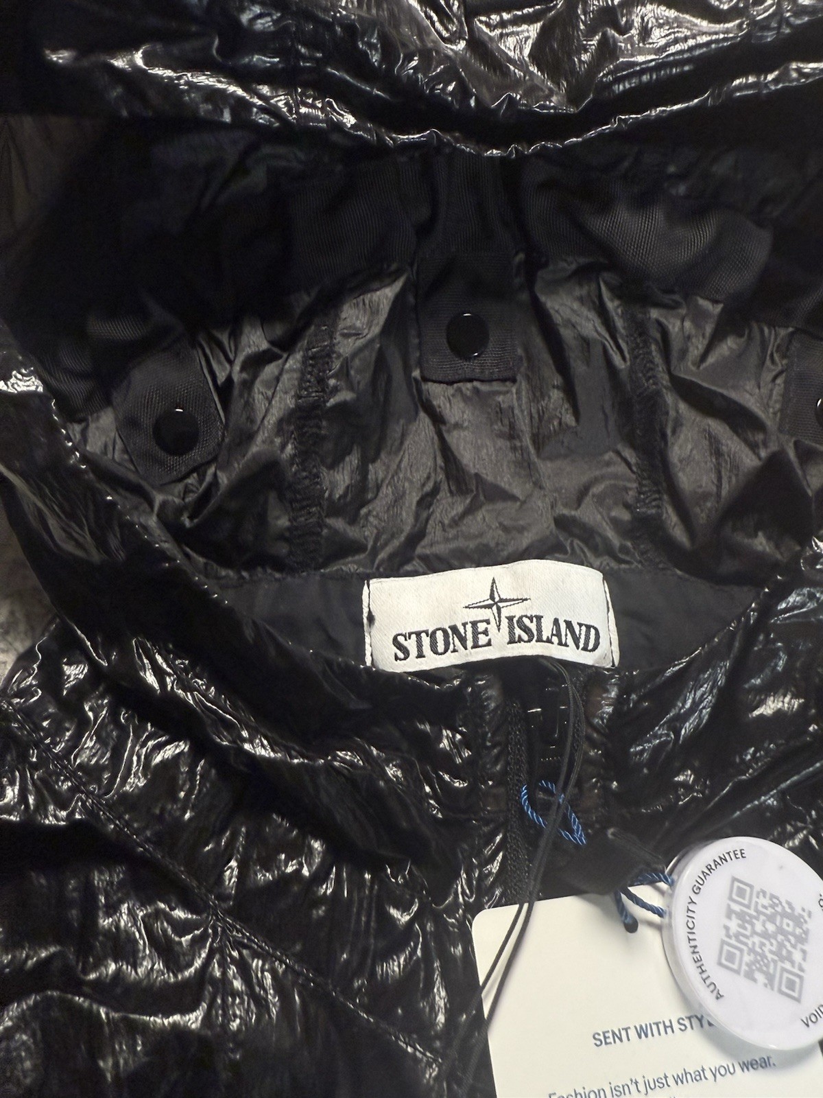 Stone Island Authentic Rare Lucido TC Hooded Packable Black Jacket Sz XL NEW thumbnail 6