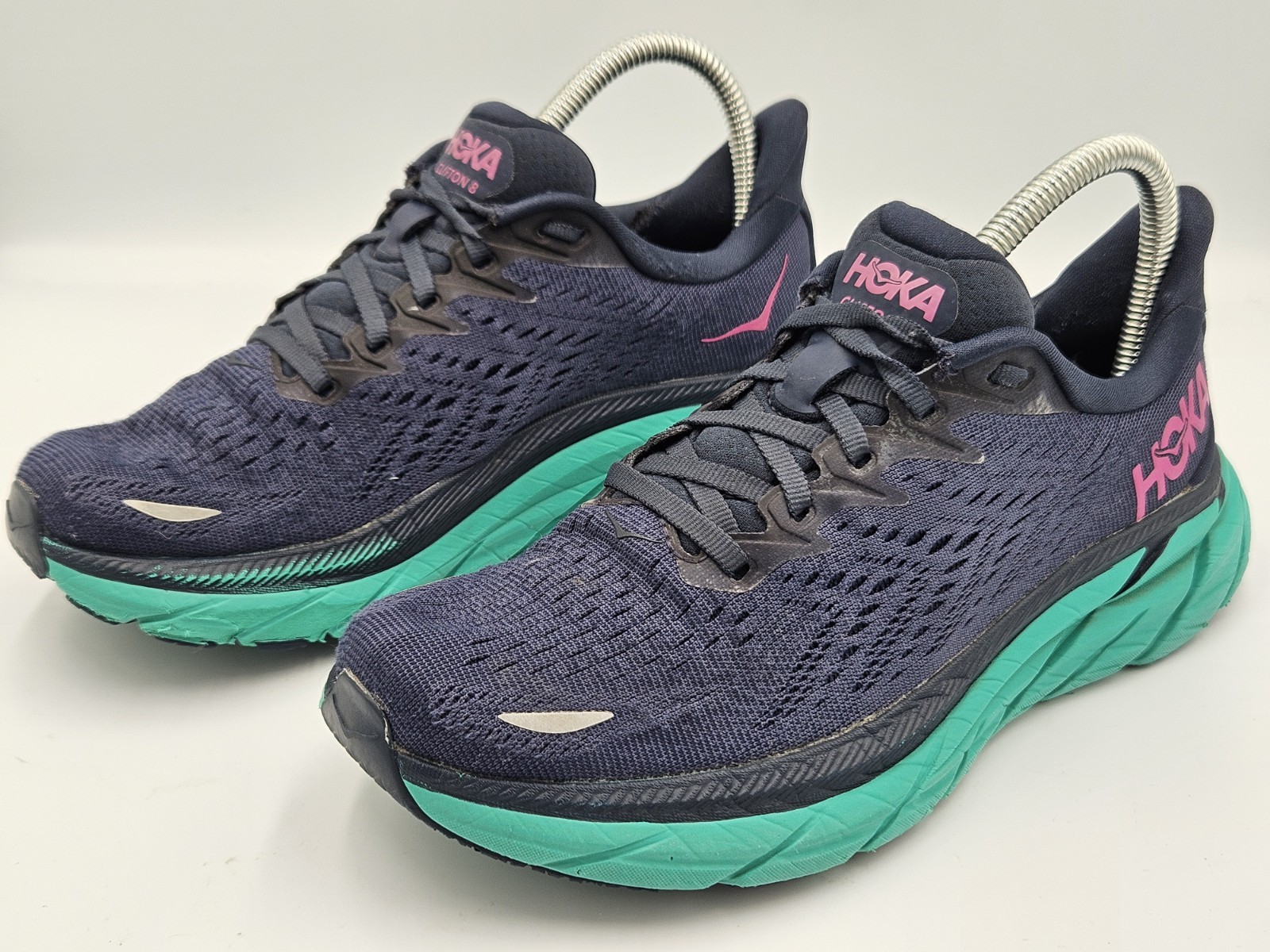 Hoka One One Womens Clifton 8 1119394 OSAT Blue Casual Shoes Sneakers Size 6.5 B thumbnail 2